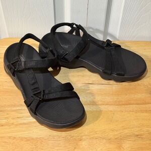Skechers GO WALK Massage Fit Sandals Black Textile Sporty Strappy 140654 BBK 9.5
